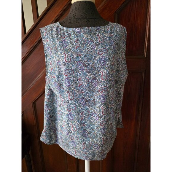 Talbots Womens 2X Paisley Sleeveless Blouse Multicolor - Picture 1 of 8